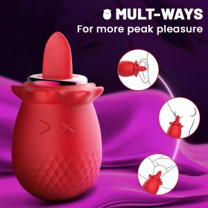 KWD04008 Octopus Nipple Clitoris Silicone Licking Tongue Vibrator
